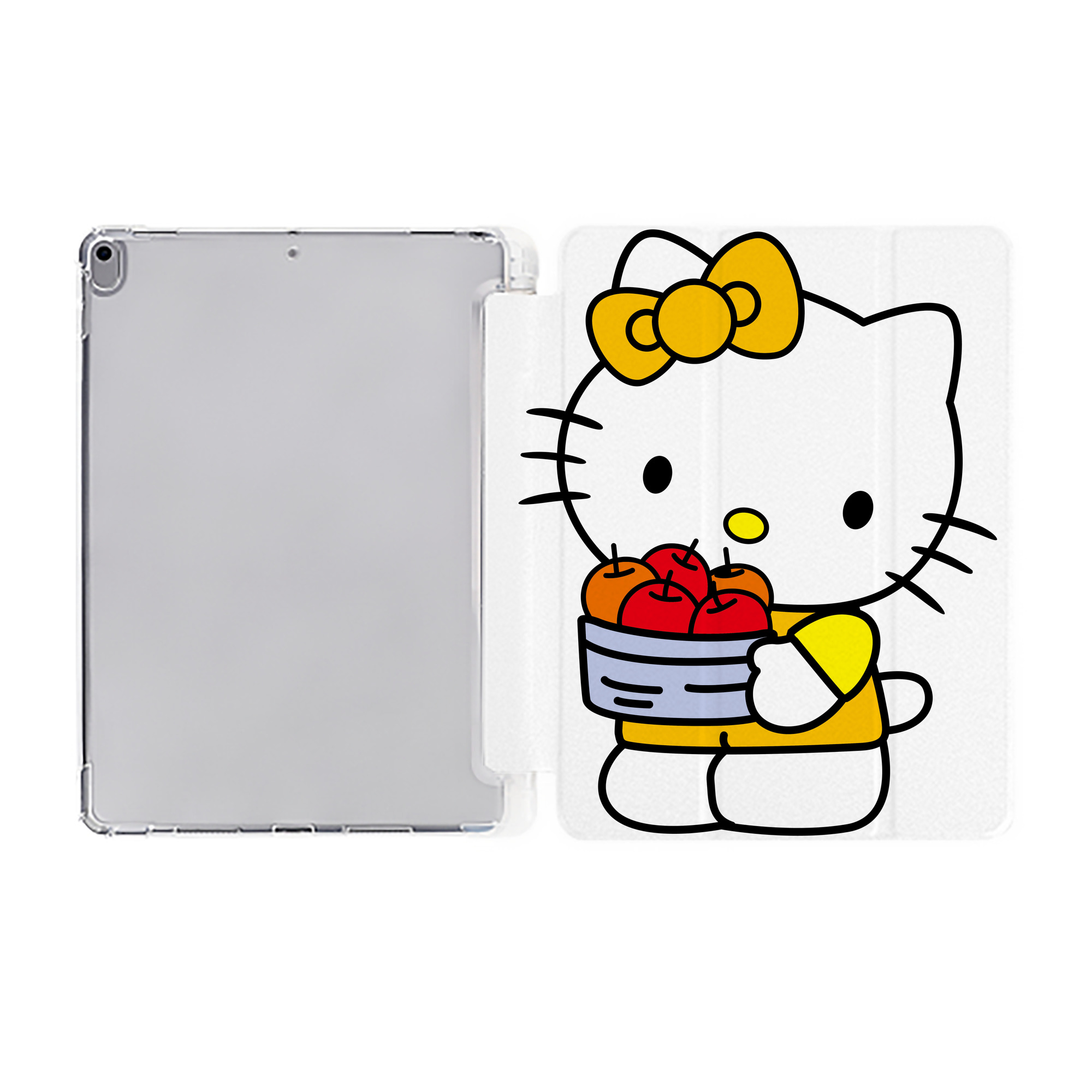 （画像用） Hello Kitty ハローキティ IPad ケース ペン収納付き 三つ折りスタンド PUレザー×シリコン 対応機種9.5/10.5/10.9インチ